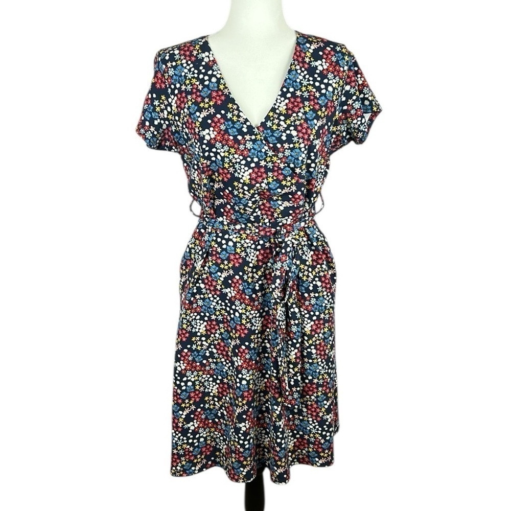 Mountain Warehouse Santorini Daisy Cotton Floral Short Sleeve Dress Size 10 Blue
